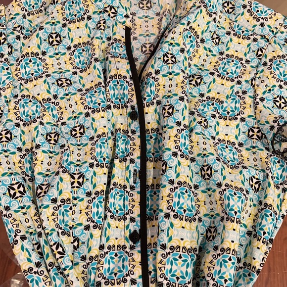 East 5th colorful tie blouse petite NWT - Picture 2 of 5